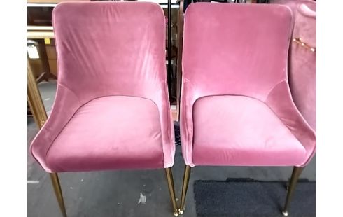 CHAISE MODERNE ROSE PIEDS GOLD