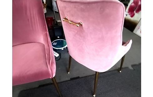 CHAISE MODERNE ROSE PIEDS GOLD