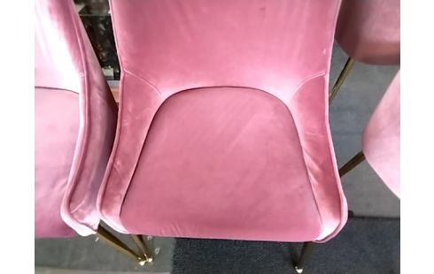 CHAISE MODERNE ROSE PIEDS GOLD