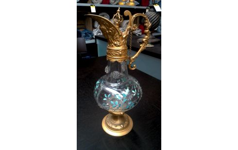 WATERKAN GLAS KOPER ANTIEK