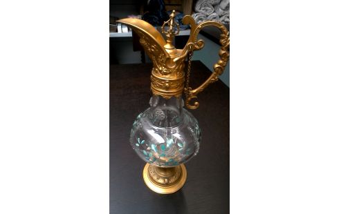 WATERKAN GLAS KOPER ANTIEK