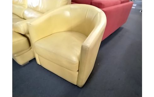 FAUTEUIL CUIR JAUNE