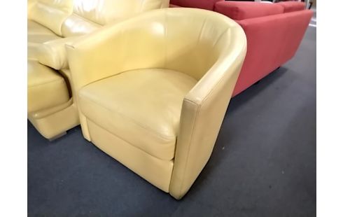 FAUTEUIL CUIR JAUNE