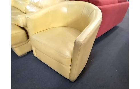 FAUTEUIL CUIR JAUNE