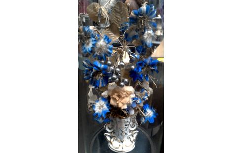 GLOBO 1 HIELO REDONDO FLOR AZUL