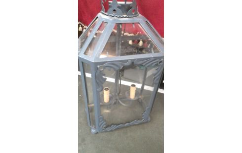 FAROLILLO GRANDE MODELADO GRIS HIERRO HIELO