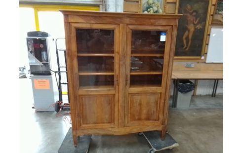 BIBLIOTHEQUE 2 PORTES VITRÉES EN L'ETAT