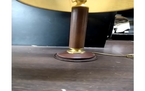 LAMPE DE BUREAU PIED CUIR MARRON