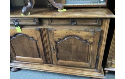 BAHUT BAS ANCIEN NOYER 2 PORTES 2 TIROIRS