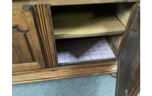 BAHUT BAS ANCIEN NOYER 2 PORTES 2 TIROIRS