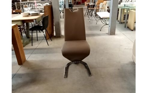 CHAISE moderne pu taupe lot 4