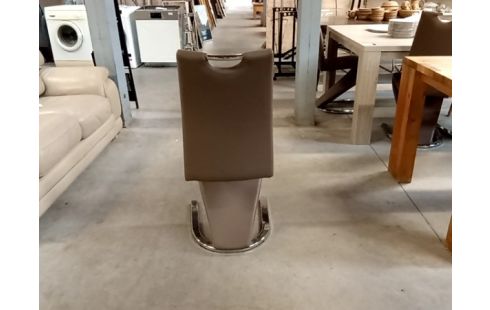 CHAISE moderne pu taupe lot 4