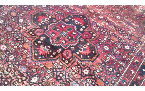 TEPPICH HANDGEKNÖPFT ROSA BLAU