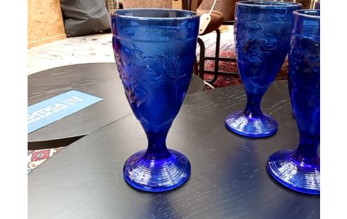 VERRES bleu lot 6