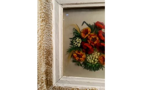 TABLEAU BOUQUET FLEURI ENCADRÉ