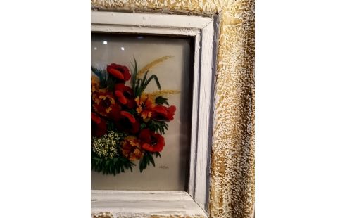 TABLEAU BOUQUET FLEURI ENCADRÉ