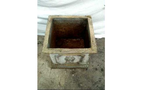 SIERBLOEMPOT CEMENT VIERKANT