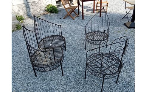 SALON DE JARDIN METAL NOIR 2+1+1