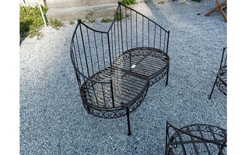 SALON DE JARDIN METAL NOIR 2+1+1