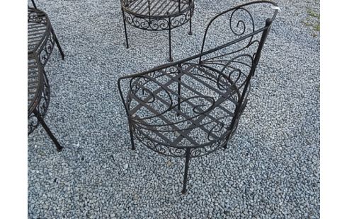 SALON DE JARDIN METAL NOIR 2+1+1