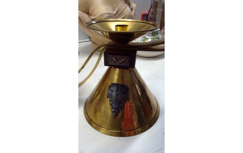 KANDELABER MESSING GEHÄMMERT 50ER JAHRE