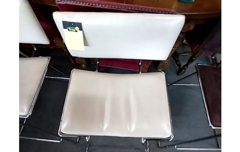 TABOURET DE BAR Moderne Yamakado assise cuir ecru