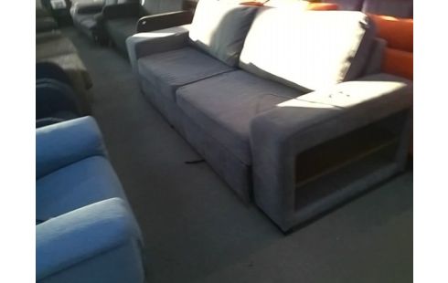 CANAPE CONVERTIBLE TISSU GRIS UNE AUREOLE