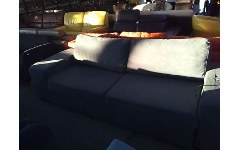 CANAPE CONVERTIBLE TISSU GRIS UNE AUREOLE