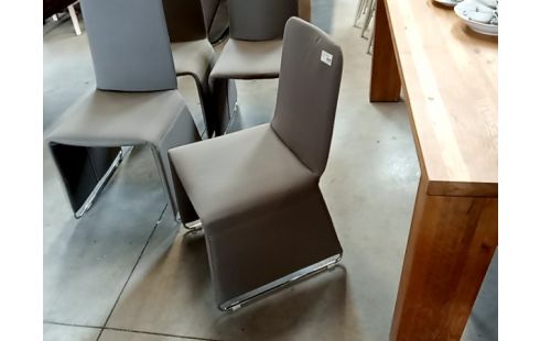 4 CHAISES modernes tissu gris