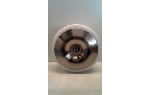 PLAFONDLAMP WIT GLAS, INOX