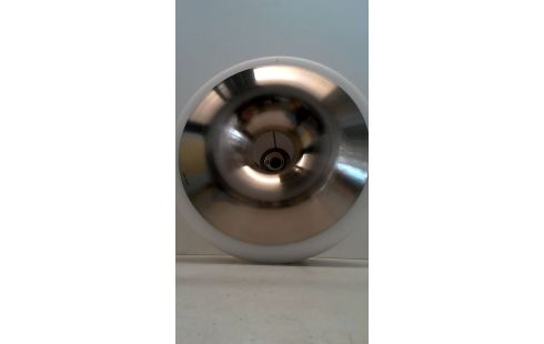 PLAFONDLAMP WIT GLAS, INOX