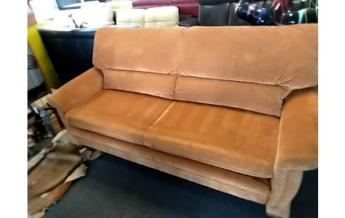 CANAPE CONVERTIBLE VELOURS JAUNE