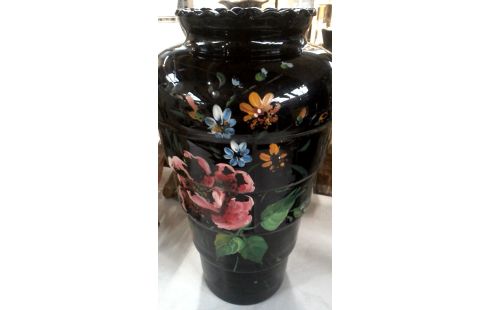 JARRÓN HIELO NEGRO FLOR