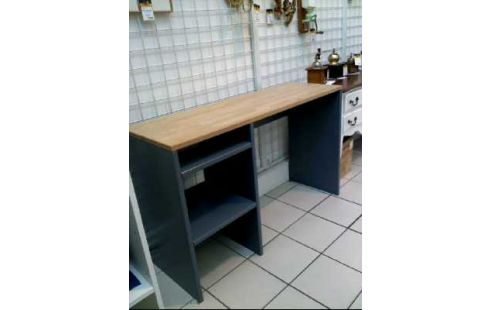 SCHREIBTISCH HOLZ GRAU OBERFL. HOLZ HELL 2-EB