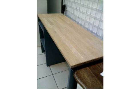 SCHREIBTISCH HOLZ GRAU OBERFL. HOLZ HELL 2-EB