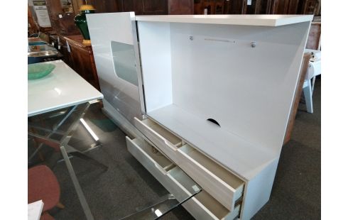 MEUBLE TV LAQUÉ BLANC