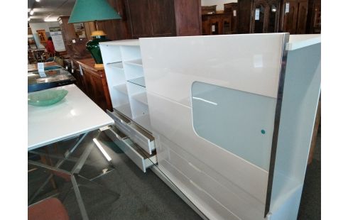 MEUBLE TV LAQUÉ BLANC