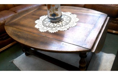 MESA DE SALÓN OVALADO ROBLE MACIZO