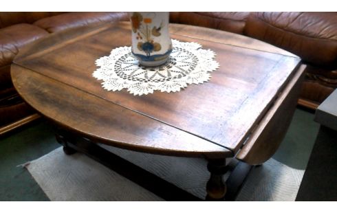 MESA DE SALÓN OVALADO ROBLE MACIZO