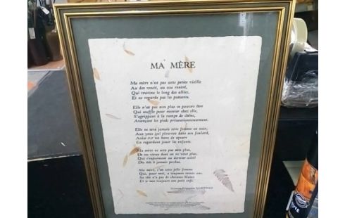 CADRE SOUS VERRE MA MERE