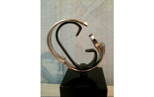 ARMREIF MIT UHR SILBERFARBEN 4 STEINE