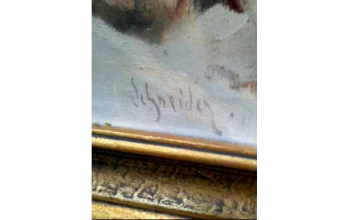 GEMÄLDE IM RAHMEN WINTERSZENE <SCHNEIDER>