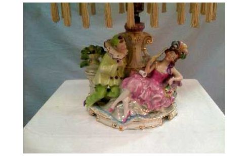TISCHLAMPE PORZELLAN <CLOWN UND FRAU>