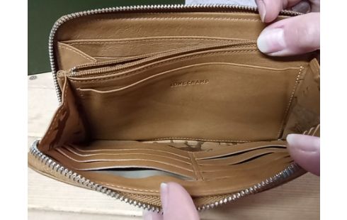 PORTEFEUILLE CUIR BRUN LONGCHAMP