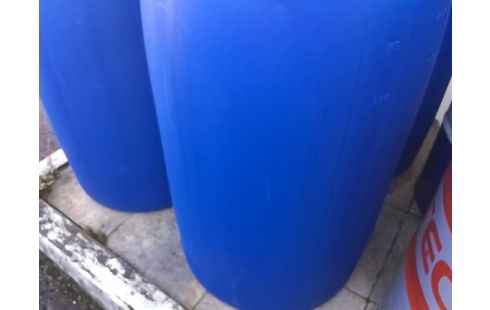 BIDON 200L BLEU PLASTIQUE ALIMENTAIRE