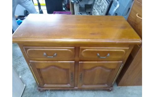 MEUBLE TV 2 PORTES / 2 TIROIRS MERISIER