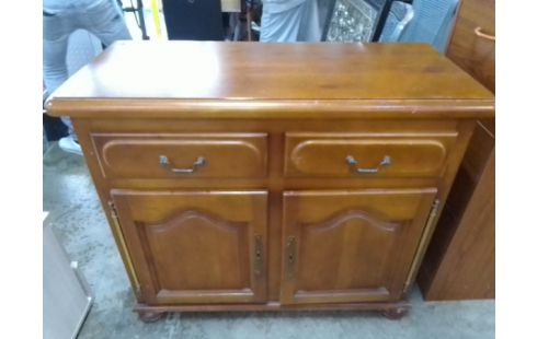 MEUBLE TV 2 PORTES / 2 TIROIRS MERISIER