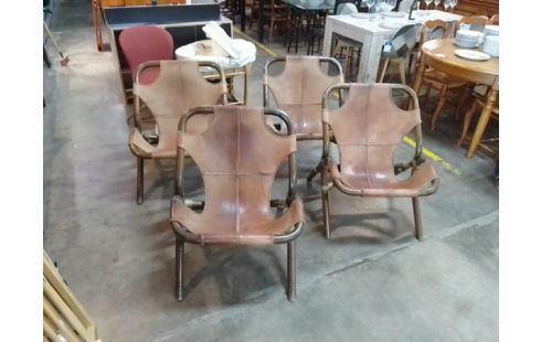 FAUTEUIL BAMBOU CUIR L'UNITE