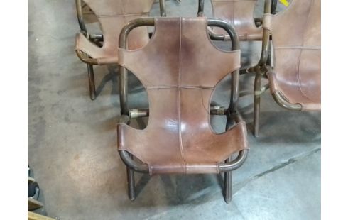 FAUTEUIL BAMBOU CUIR L'UNITE