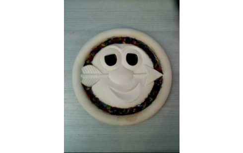 WANDTELLER 2ER-SET TON ABSTRAKT GESICHTER